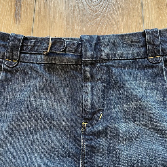 7 For All Man Kind Denim Skirt With Pleated Back - Picture 3 of 16